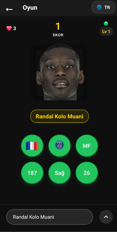 Kim Bu Futbolcu? – Oyun ekranı 2